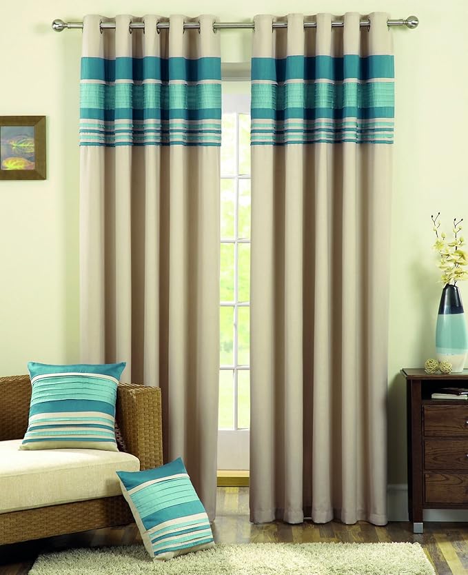 Curtina Vancouver Eyelet Lined Curtains, 90 x 72inch, Teal Amazon.co