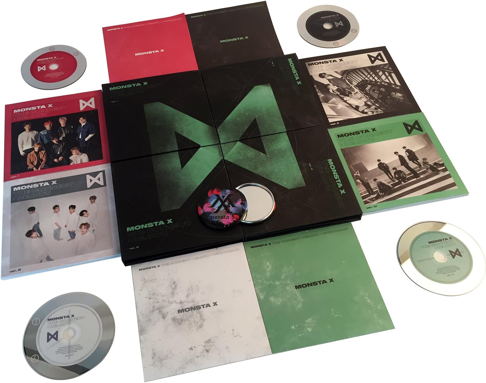 MONSTA X Album - THE CONNECT : DEJAVU [ ALL SET ] CD + Booklet + 2 Photocards + FREE GIFT / K-POP Sealed