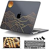 DONGKE for M4 MacBook Air 13.6 Inch Case 2025 2024 2023 2022 Model A3240 A3113 A2681 M3 M2 Chip, Plastic Hard Shell Case Cover with Touch ID for MacBook Air 13 Inch M4 - Abstract Mountain