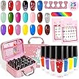 Kids Nail Polish Set for Girls, 25pcs Non-Toxic Peel-Off Water-Based Nail Polish, Glittery and Opaque Christmas Birthday Gifts Toddlers Kids Girls Toys