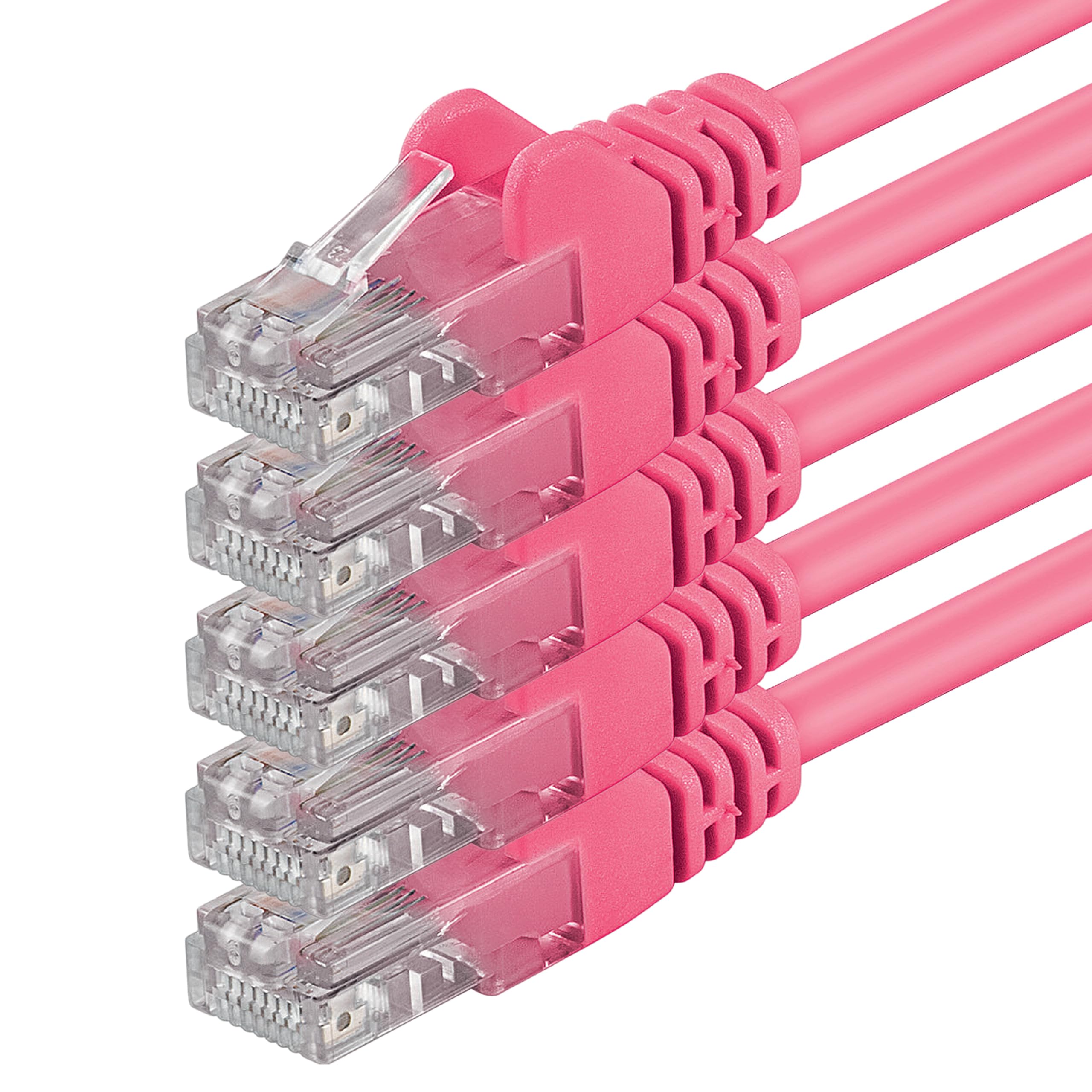 1aTTack.de 5m - magenta - 5 pieces - (PACK) - CAT.6 CAT6 Ethernet LAN network cable 1000 Mbit/s patch cable — image 1