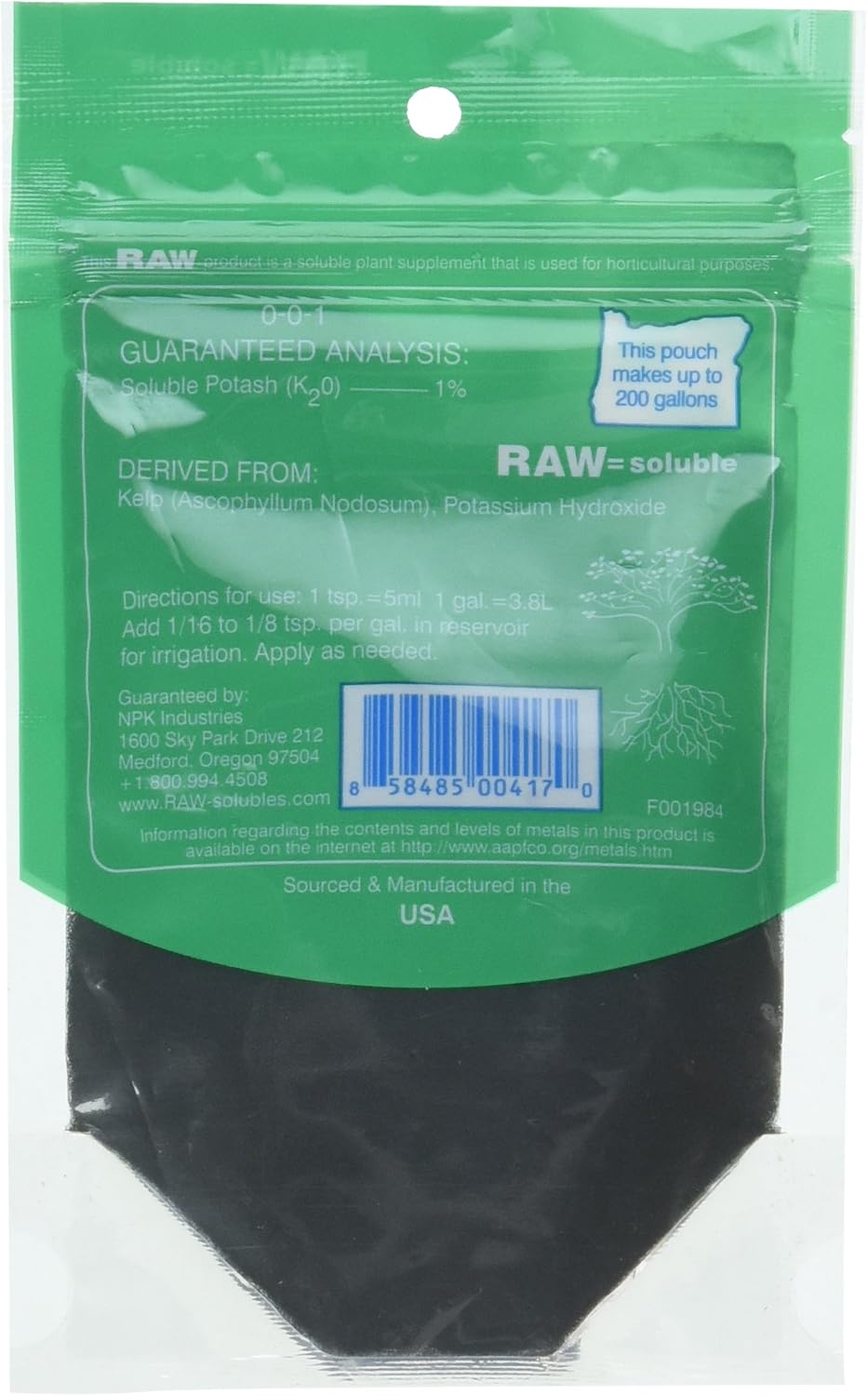 RAW Kelp Marine Water-Soluble Plant Growth Booster Fertilizer for Root Development and Plant Growth 2oz, 2 oz - Image 3