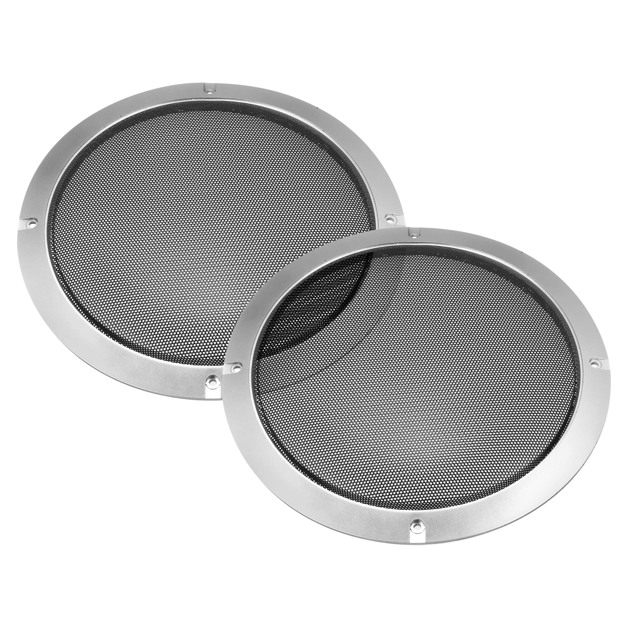 X AUTOHAUX 2pcs 8" Car Speaker Grille Cover Trims Round Grille Silver Tone