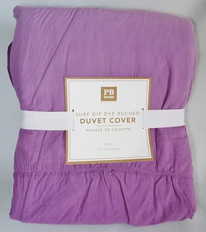 Pottery Barn Teen Twin Ruched Duvet Cover Surf Dip Dye Pool Purple