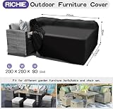 RICHIE Garden Furniture Covers Waterproof 420D 200x200x90cm Rectangular view 2