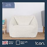 icon Natalia Teddy Fleece Kids Bean Bag Chair Cream Filling Included view 6