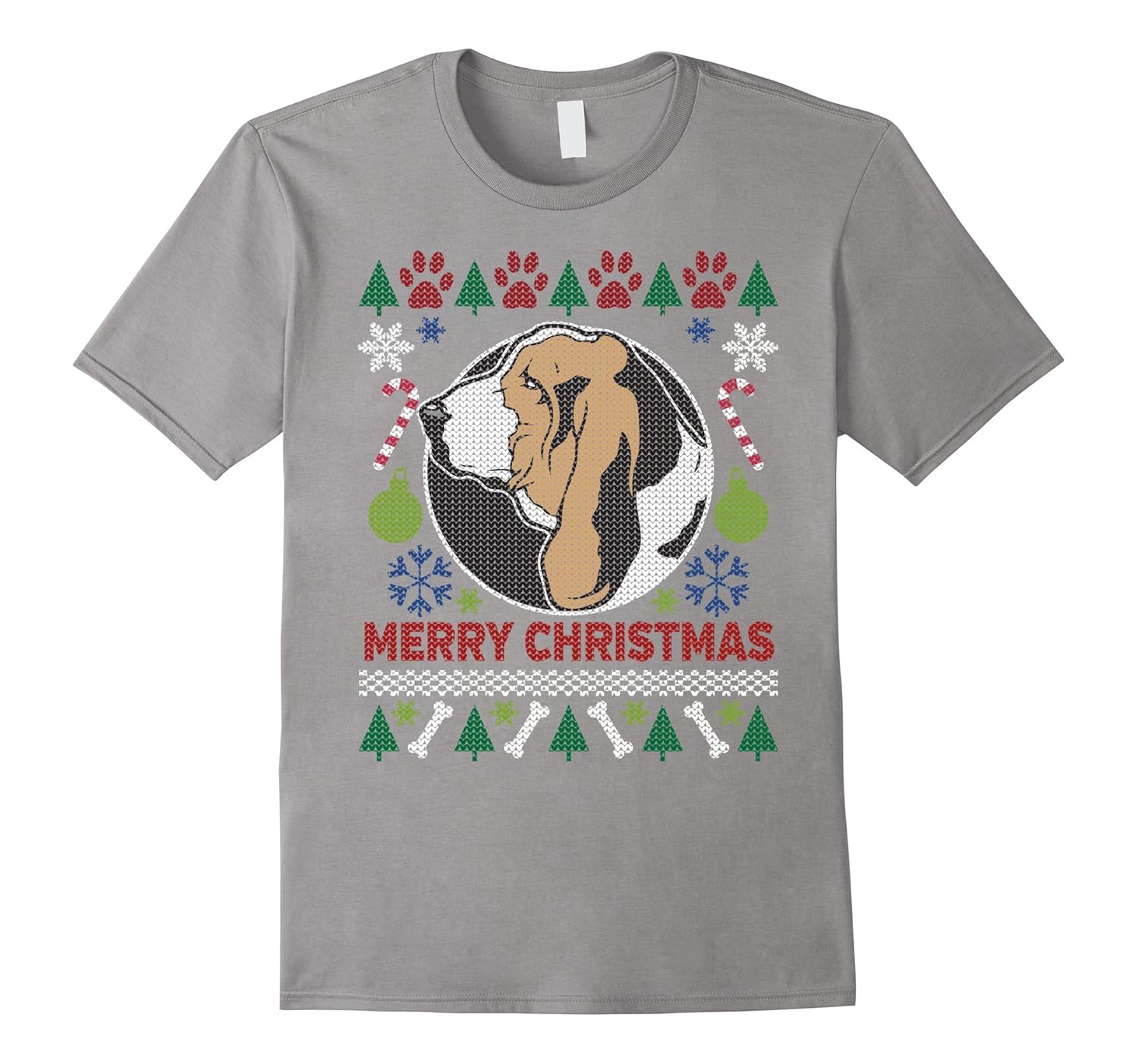 Basset Hound Dog Breed Owners Tacky Christmas T-shirt-ANZ