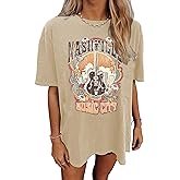 Nashville Music City T-Shirt Women Country Music Oversized Shirts Rock Band Tshirt Vintage Guitar Wings Graphic Tees