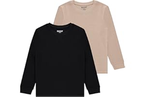 Sezzit Boys' 2-Pack Long Sleeve Thermal Shirts – Warm & Breathable Tops for School and Play, Sizes 4-18