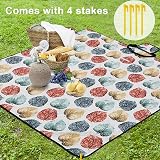 HAUSPROFI Waterproof Picnic Blanket 200x200cm with Carry Strap - Colorful view 5