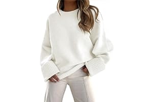ANRABESS Women's Oversized Sweaters 2025 Long Sleeve Fuzzy Knit Casual Chunky Pullover Sweater Fall Outfits Clothes