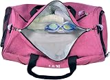 KASIBON Gym Bag with Shoes Compartment Wet Pocket Pink Duffle Bag view 4