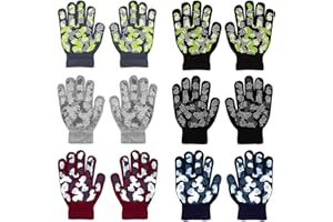 QKURT 6Pairs of Magic Gloves,Winter Knitted Full Finger Stretch Gloves Warm Gloves for 3~15 Year Old Kids Girls Boys