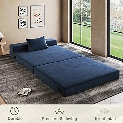 Luoxiao Folding Sofa Bed Twin with Pillow, Portable