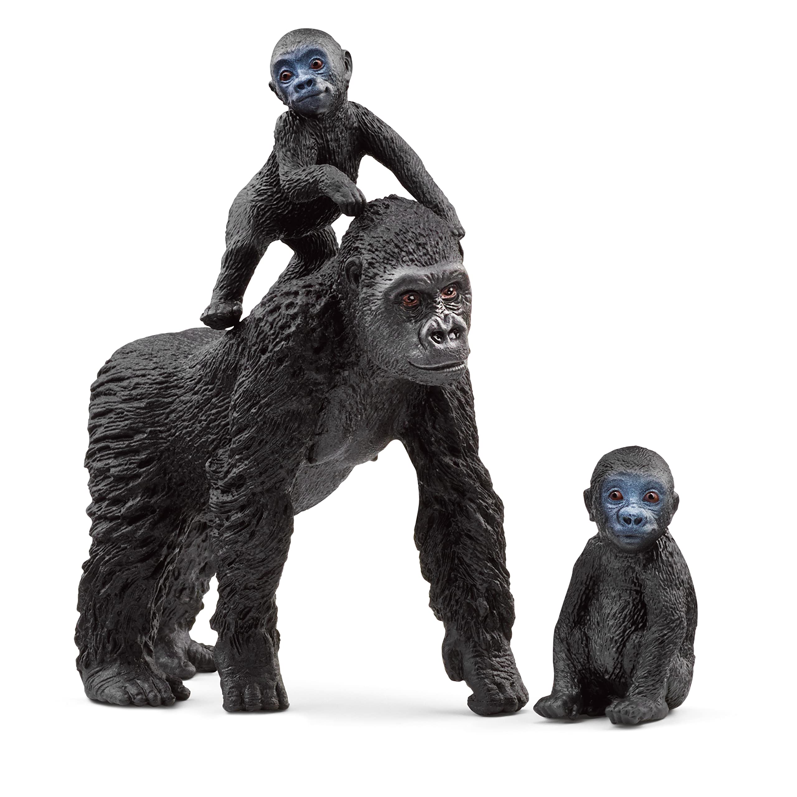 SCHLEICH Wild Life, Monkey Jungle Animal Toys for Boys and Girls, Gorilla Family Set with Gorilla Mother and Babies, Ages 3+