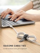 Lamicall 10Pack Silicone Cable Ties Reusable Washable with Lock Buckle view 2