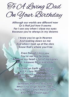 Happy Birthday Grandad Memorial Graveside Poem Keepsake Card