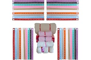 XIWUMOER,100Pcs Elastic Band with Button & Buttonholes,Heavy Duty Drawers Clothing Storage,Adjustable Roll-up Clothes Storage