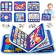 HONGDDY Busy Board Montessori Toys for Toddler, Sensory Board Toy for Learning Fine Motor Skills Quiet Book Travel Toys Educational Plane Travel Activity for Girls & Boys Gifts