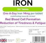 Lindens Iron 14mg Vegan Tablets - 120 UK Made - Boost Energy & Reduce Fatigue view 2