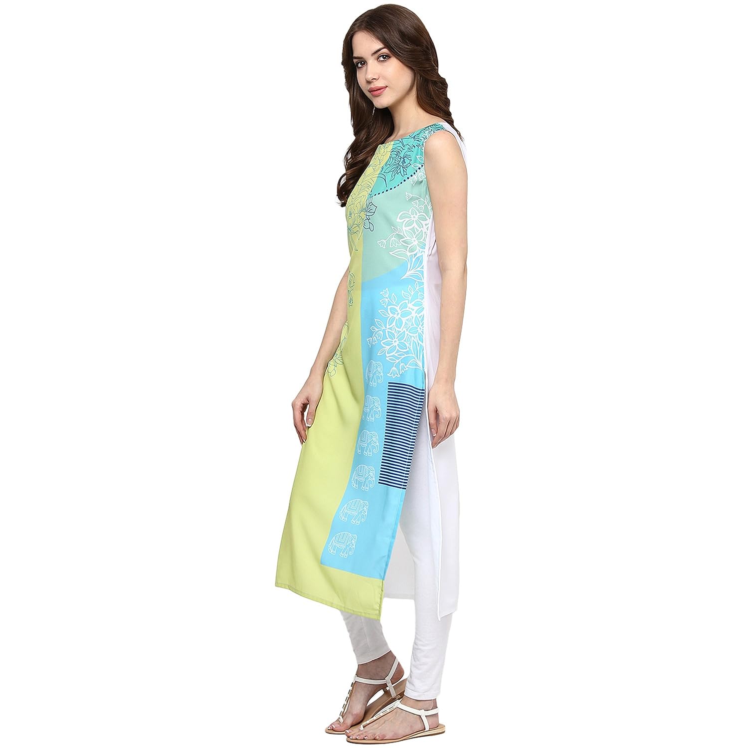 ziyaa women's straight crepe kurta