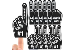 SEEVOR 12pcs Foam Finger Mini Foam Fingers 5 Inch Cheerleading Foam Finger for Sports Events Games Themed Birthday Party (Black)