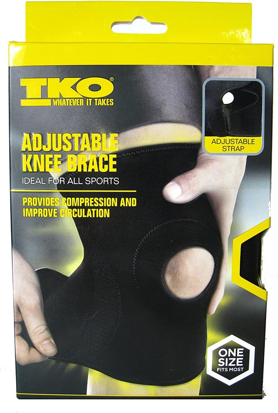TKO Adjustable Knee Brace For All Sports.One size Fits Most : Sports & Outdoors