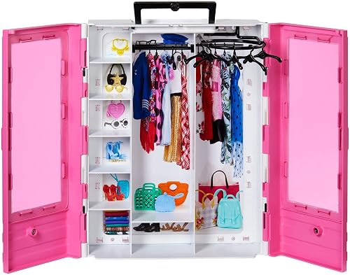 Barbie Hat Rack Barbie Fashionistas Ultimate Closet, Pink with Fold-Out Rack & Carrying ...