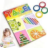 Tape Activity Books for Kids Age 3-5, Airplane Essential Travel Toys Road Trip Activities for Toddlers Preschool Classroom Must Have Supplies Quiet Car Ride Toys Girl Gifts for Kid Boy Toy Family Game