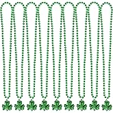 Yocharm 30 Pack St. Patrick’s Day Necklace Green Necklaces Bulk with Shamrock Clover Mardi Gras Beads Saint Patrick’s Day Party Favors St. Paddy's Day Accessories Necklaces for Women Men