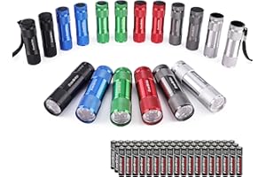 EverBrite 18-Pack Mini Aluminum LED Flashlight Set Keychain Light with Lanyard Batteries Included