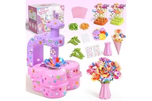TITENMAOYI Arts and Crafts for Kids Girls - Valentines Day Crafts Fabric Flower Bouquets Toys for Girls - Birthday Christmas Gifts for Girl 4-6 6-8 - Educational Activity Preschool Toys with DIY Diamond Sticker