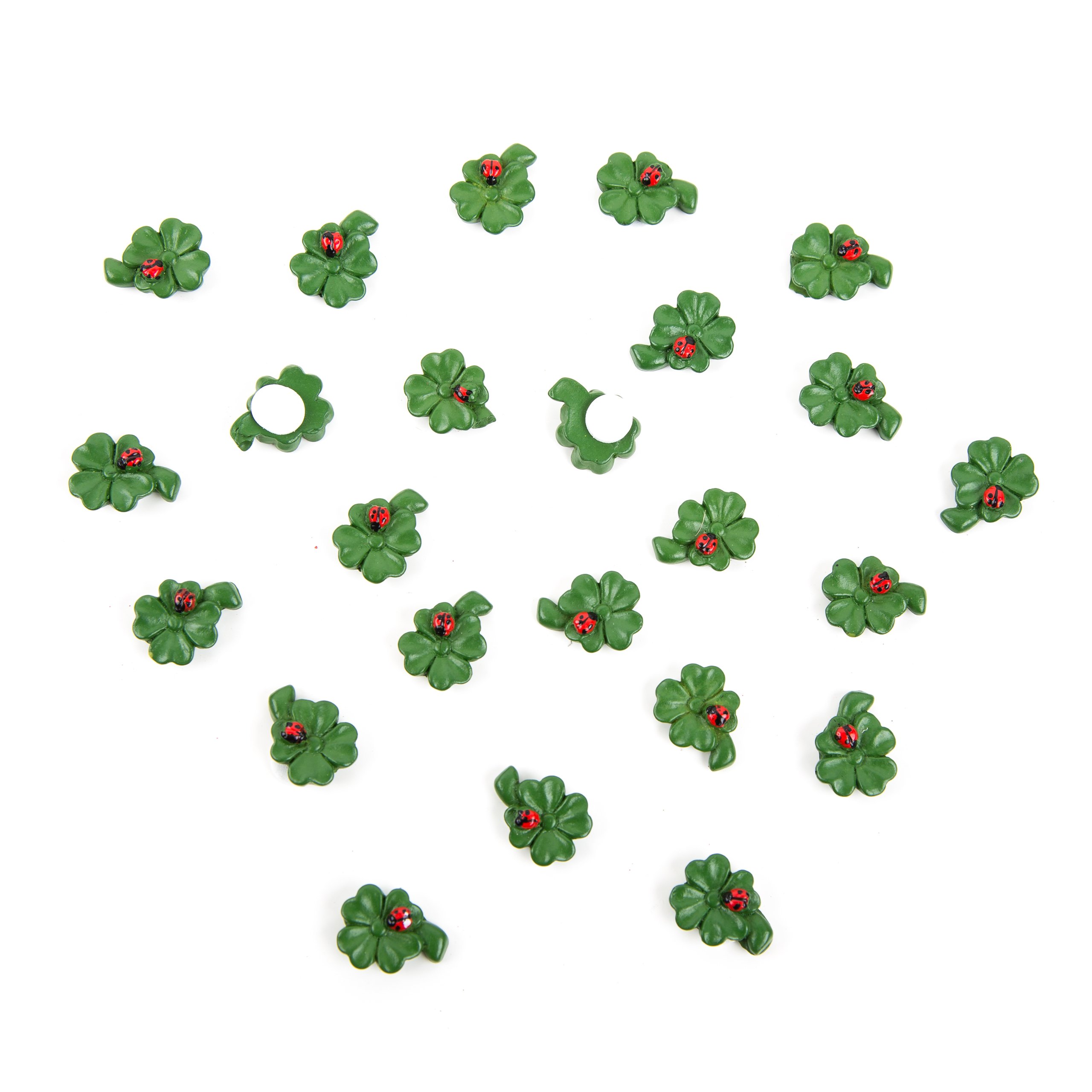 Logbuch-Verlag 24 Mini Clover Leaves Lucky Charms Small Table Decoration Festival Wedding Birthday 1.5 cm