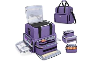 BAFASO Large Tattoo Case with 3 Inner Removable Pouches, Tattoo Travel Case for Large Tattoo Stencil Printer and Tattoo Supplies (Patented), Purple