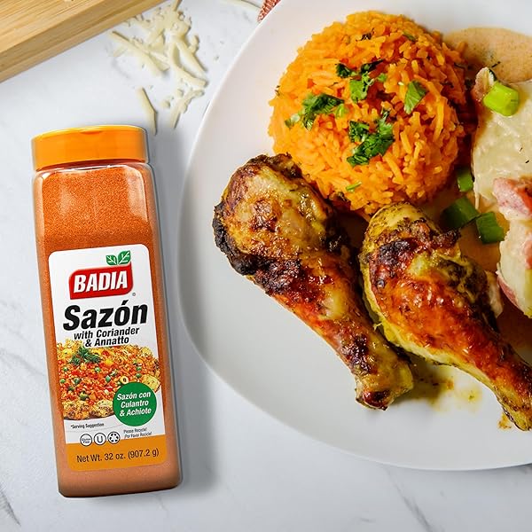 BADIA SAZON WITH CORIANDER AND ANNATTO, 32 OZ – LATIN FLAVOR SPICE BLEND FOR COOKING, RICE, MEATS & STEWS