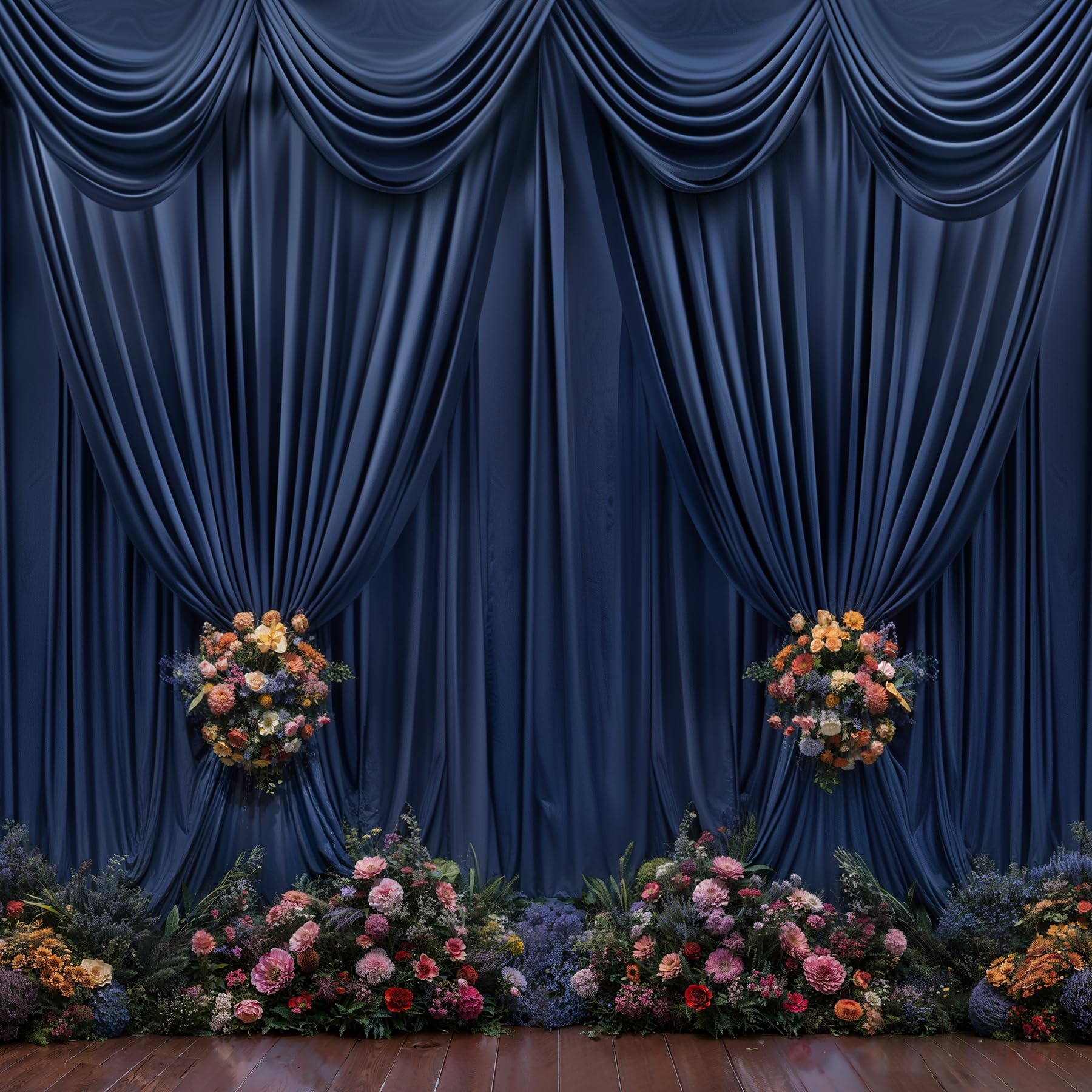 20ft x 10ft Wrinkle Free Navy Blue Wedding Backdrop