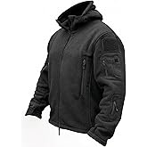TACVASEN Tactical Jacket for Men Fleece Jackets Full Zip Military Hoodies Windproof Warm Winter Coat Outdoor Hunting