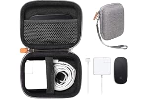 GETGEAR case for MacBook Magsafe/Magsafe 2 Charger Adapter, Magic Mouse 1, 2, Lightning Hub, Type C and USB Hub, Card Reader, All in one Carrying Solution (Tweed Gray)