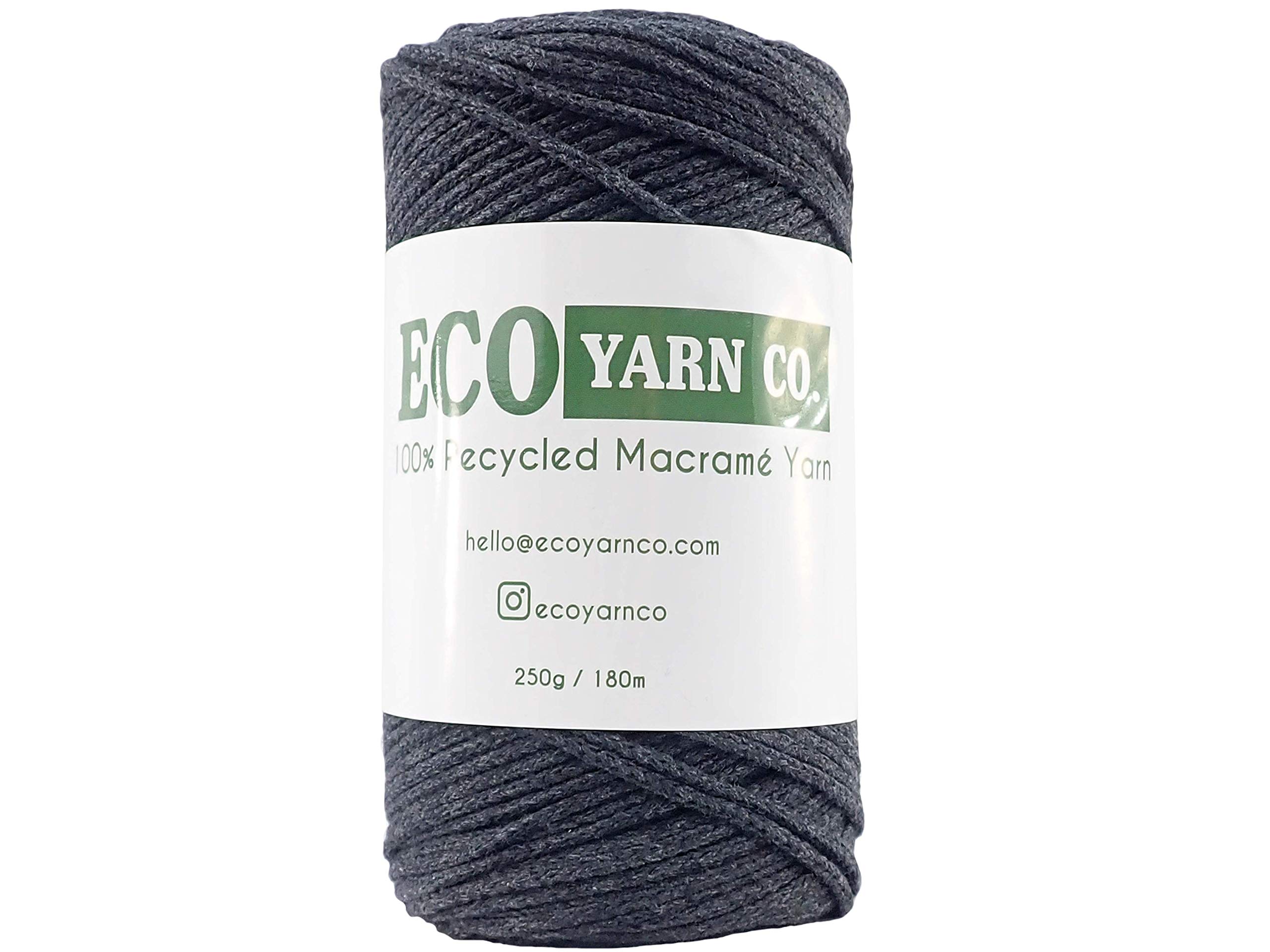 Dark Grey Cotton/Polyester Macrame Yarn, 180m (250g)