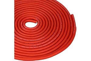 Conext Link 5 FT 4 AWG GA Full Gauge Battery Power Cable Ground Wire Frost Red OFC Copper （10095）