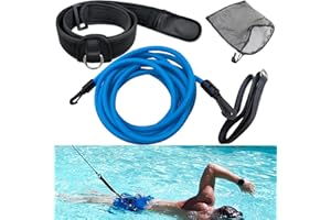 Swim Tether Stationary Trainer,4M/8FT Resistance Swim Training Harness, Portable Stationary Swimming Equipment for Adults Kid