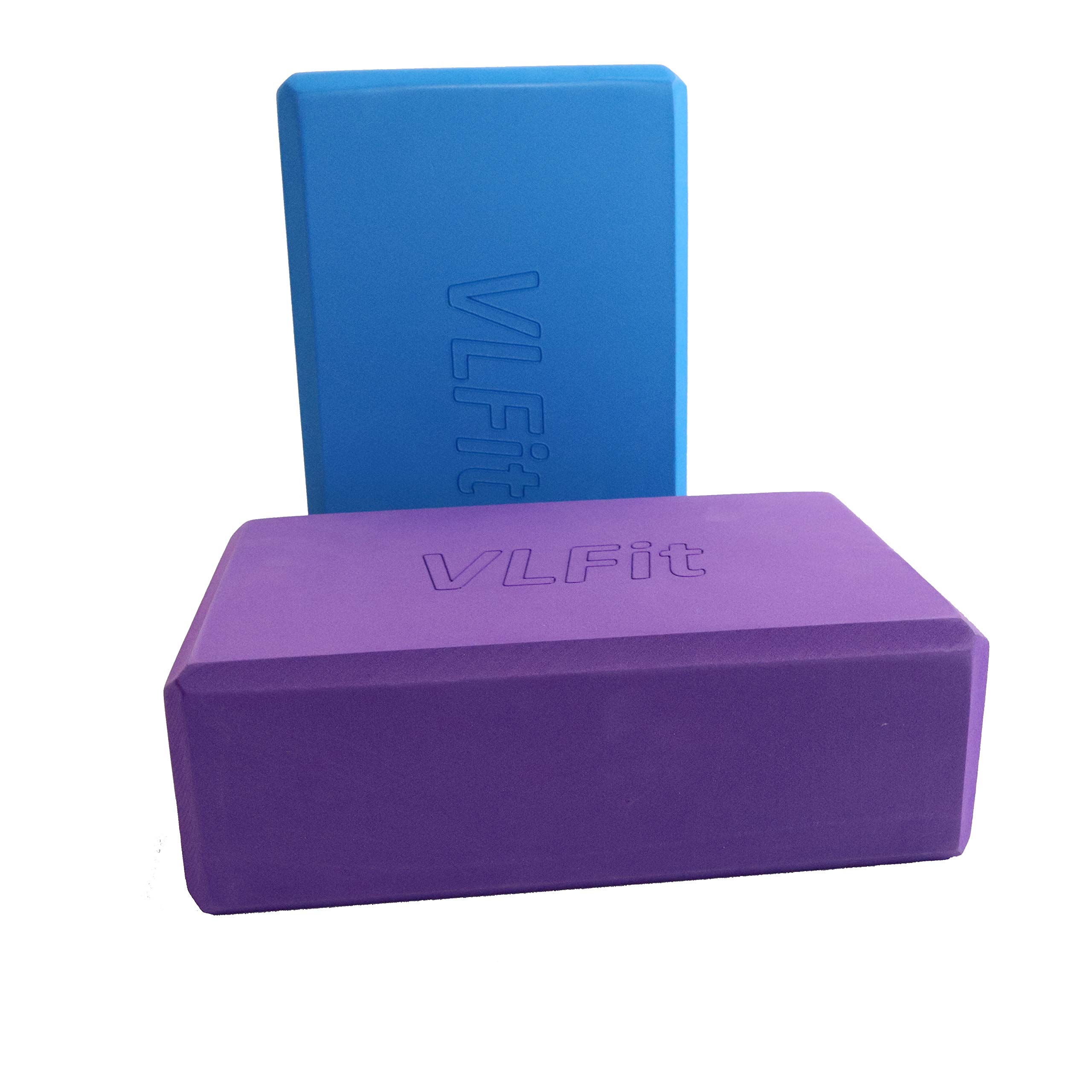 Set of 2 Hi-Density Yoga Blocks by VLFit - Choose Your Colour (PURPLE and BLUE)