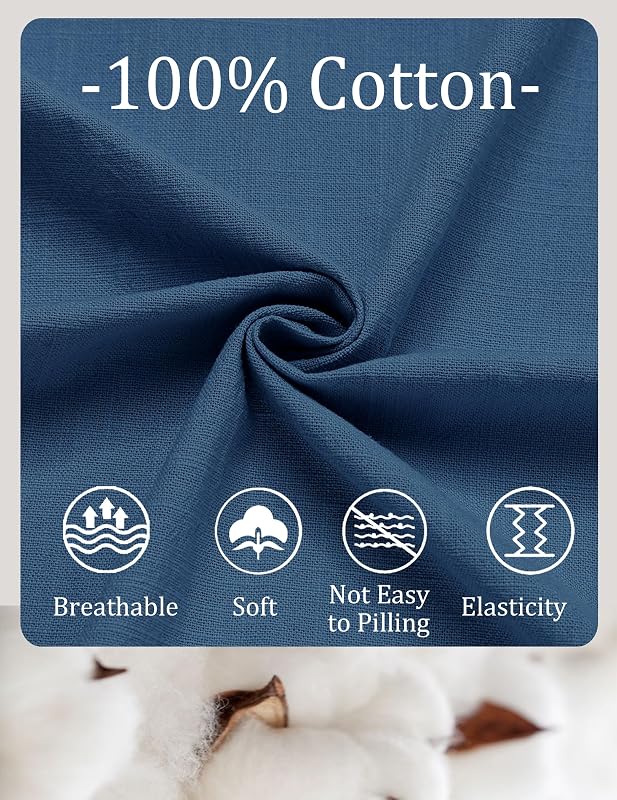 Camicia Uomo Manica Corta Estate 100% Cotone Camicie Uomo Casual Regular Fit Spiaggia Blu Navy XL