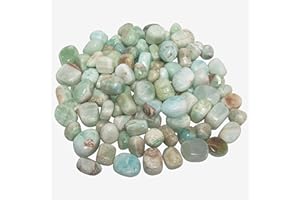 GEM Avenue Natural Pistachio Calcite Tumble Stone Tumbled Gemstone Crystals Kit Real Raw Polished Stones Perfect for Jewelry Making Home Decoration Reiki Gifts Energy Therapy Beginners - 1/2 Lb Bulk