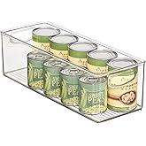 iDesign Plastic Stackable Pantry Bin with Handles, Clear | For Cabinets or Fridge, Made in USA
