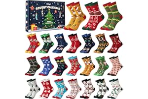 Moyel Advent Calendar 2025 for Women Adult 24 Days of Christmas Cotton Socks Size 6-9 Cute Christmas Sock Advent Calendar 202