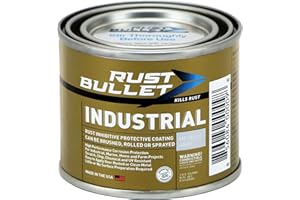 RUST BULLET Industrial - Metallic Gray - 1/4 Pint - Rust Preventative Coating for Industrial, Marine, Home and Farm Projects, Chip and UV Resistant, Durable Finish