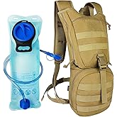 SUNRISING Tactical Molle Hydration Backpack with 3L Water Bladder - Lightweight Military Water Backpack for Hiking, Running, Cycling