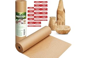 Honeycomb Packing Paper,12" W x 100' L Packing Paper for Moving,Products & Gifts Honeycomb Wrapping Paper,Recyclable and Biod