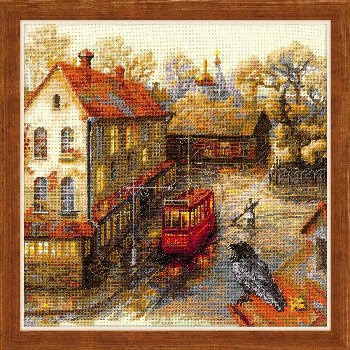 Riolis Warm Autumn Cross Stitch Kit, Cotton, Multicoloured, 30 x 30 x 0.1 cm